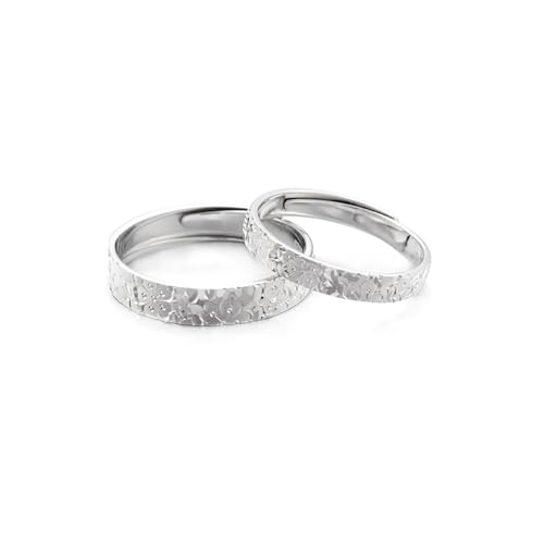 Dsnyu Partner Ringe 925 Silber, Partnerringe Vintage Glänzender Stil Silber Schmuck Größe Verstellbar von Dsnyu