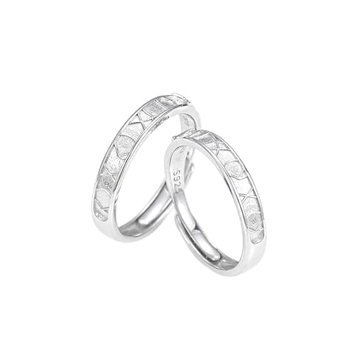 Dsnyu Partner Ringe 925 Silber, Partnerringe für Sie und Ihn Römische Ziffern Geprägt Silber Schmuck Größe Verstellbar von Dsnyu