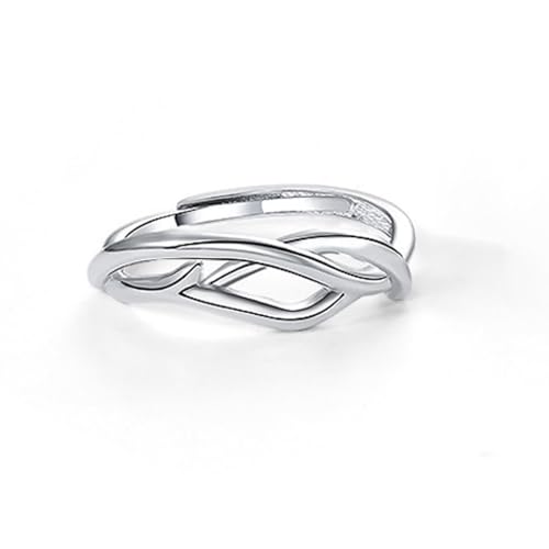 Dsnyu Partner Ringe Silber 925, Partnerringe Verstellbar Akazie Zirkonia Runde Form Silber Schmuck von Dsnyu