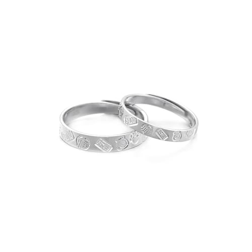 Dsnyu Partnerringe 925 Silber, Paar Ringe Glückliche Partner Silber Pärchen Schmuck Größe Verstellbar von Dsnyu