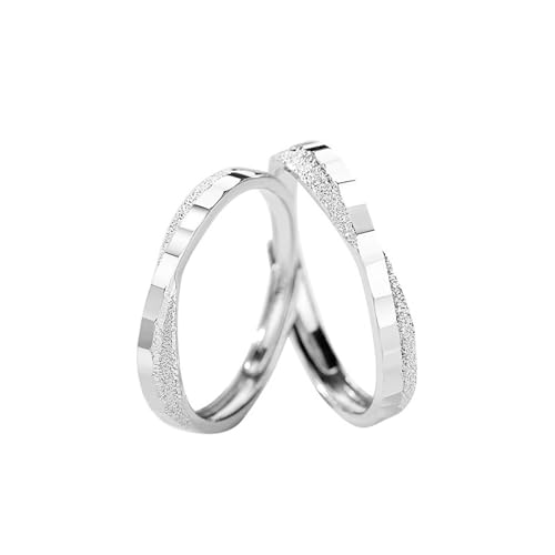 Dsnyu Partnerringe 925 Silber, Partner Ringe Verstellbar Pailletten Silber Paar Schmuck Geburtstagsgeschenk von Dsnyu