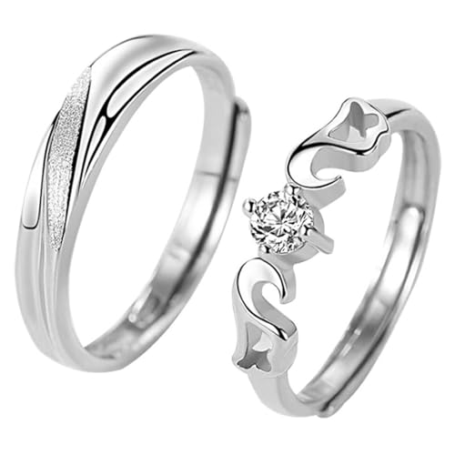 Dsnyu Partnerringe 925 Silber, Partnerringe Verstellbar Ginkgoblatt Zirkonia Runde Form Silber Schmuck Dsnyu Partnerringe 925 Silber, Partnerringe Verstellbar Ginkgoblatt Zirkonia Runde Form Silber Schmuck von Dsnyu