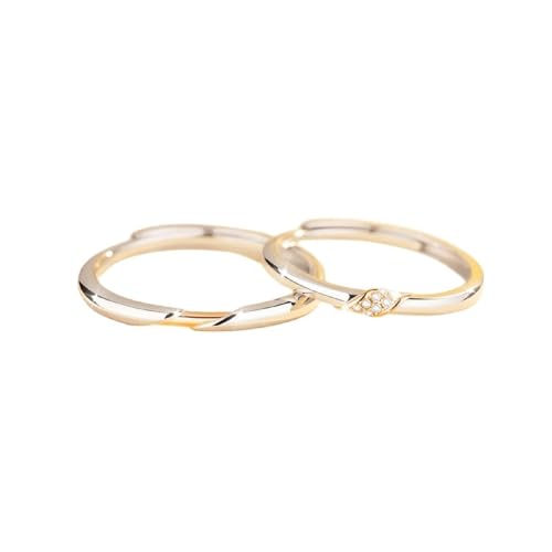 Dsnyu Partnerringe 925 Silber, Ring Paar Verstellbar Möbiusband Zirkonia Runde Form Silber Schmuck von Dsnyu