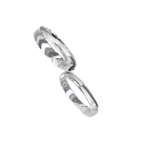 Dsnyu Partnerringe Silber 925, Partner Ringe Überlappende Glänzende Rautenform Silber Schmuck Größe Verstellbar von Dsnyu