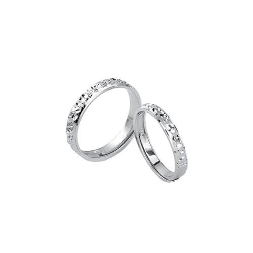 Dsnyu Partnerringe Verstellbar, Sterling Silber Ring Set 925 Glänzender Stil Silber Paar Schmuck von Dsnyu