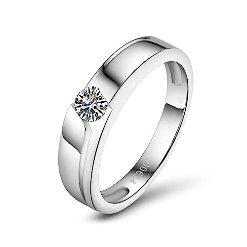 Dsnyu Promise Ring, Damenring Platin Solitär Labor Geschaffener Diamant 0.2ct Runde Form Eheringe Größe 50 (15.9) Pt900 Platin von Dsnyu
