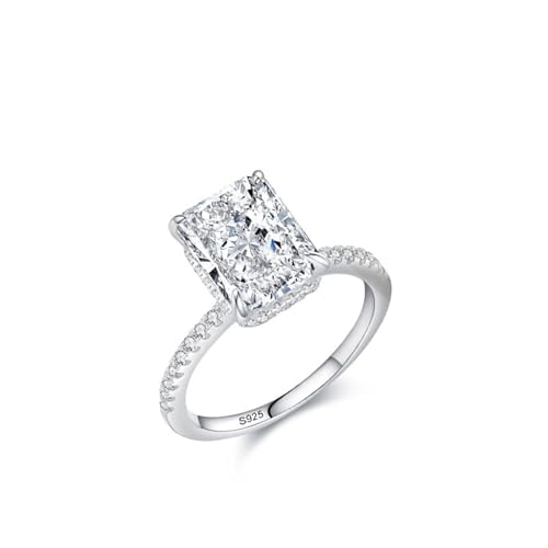 Dsnyu Promise Ring Silber 925, Eheringe für Frauen Ewigkeit mit Rechteckigem Solitär Zirkonia Silber Schmuck Größe 52 (16.6) von Dsnyu