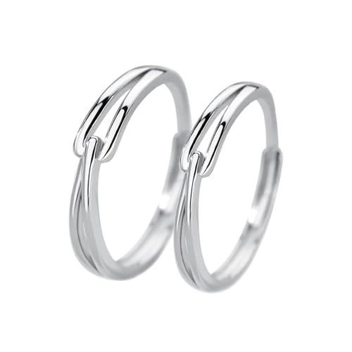 Dsnyu Promise Ring Silber 925, Ringe Frauen Verstellbar Hohlschloss Silber Paar Partner Schmuck für Sie von Dsnyu
