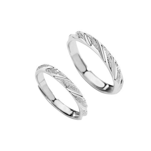 Dsnyu Promise Ring Verstellbar, Sterling Silber Ring Männer S925 Mattierte Textur Silber Schmuck von Dsnyu