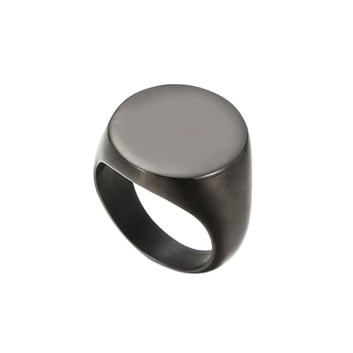 Dsnyu Ring Mann Edelstahl, Trauringe Modern Poliert Rund 18 mm Schwarz Größe 60 (19.1) Herren Schmuck für Geburtstag von Dsnyu