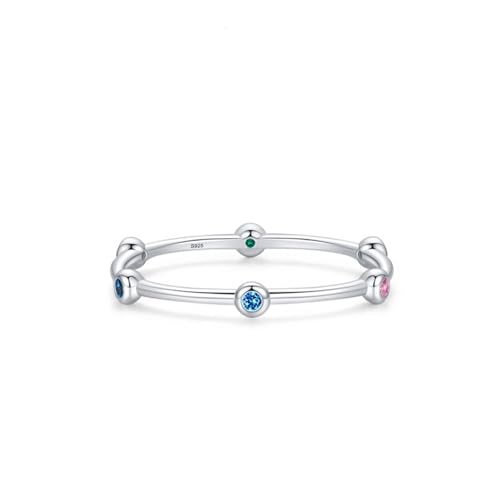 Dsnyu Ringe Frauen 925 Silber, Eheringe Vintage Dreidimensionaler Farbiger Zirkon Silber Schmuck Größe 60 (19.1) von Dsnyu