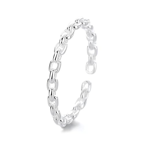 Dsnyu Ringe Frauen 925 Silber, Trauringe Kettenglied Silber Schmuck Größe Verstellbar Geburtstagsgeschenk von Dsnyu