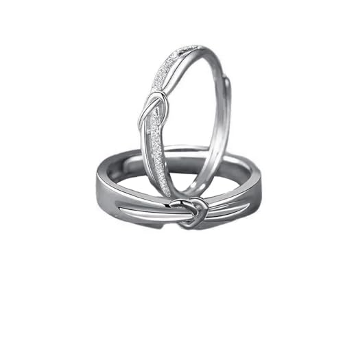 Dsnyu Ringe Frauen Silber, Hochzeitsringe S925 Sterling Silber Liebesknoten Schmuck Größe Verstellbar von Dsnyu