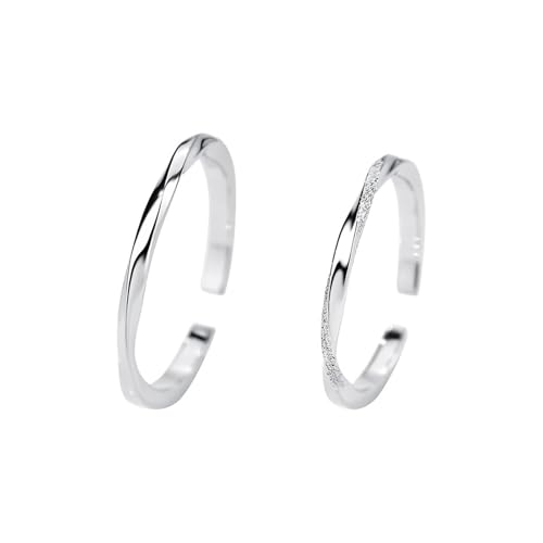 Dsnyu Ringe Frauen Silber, Verlobungsring Vintage 925 Sterling Silber Schlichtes Band Schmuck Größe Verstellbar von Dsnyu