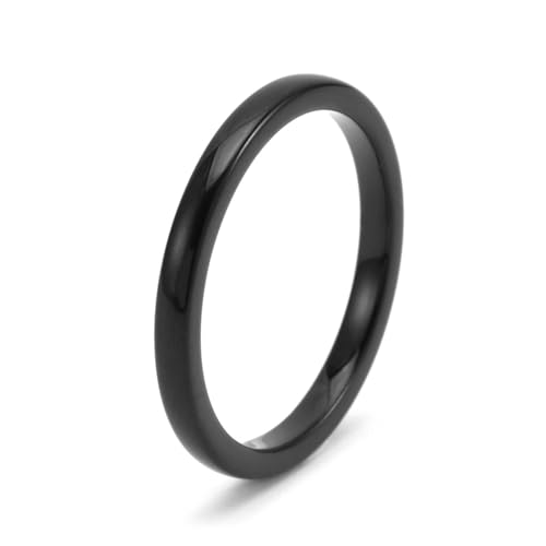 Dsnyu Ringe Frauen Verlobung, Engagement Ring Black Einfach Herren Schmuck 2mm Breit Wolfram Größe 54 (17.2) Cool Jahrestag Geschenk von Dsnyu