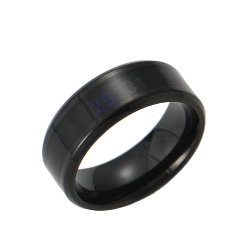 Dsnyu Ringe Schwarz Männer, Hochzeitsringe Titan Temperaturgesteuerte Ringe Schmuck Größe 60 (19.1) Cool Jahrestag Geschenk von Dsnyu