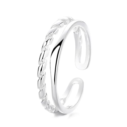 Dsnyu Silber Ring 925, Eheringe Frau Geometrischer Hohlraum Silber Schmuck Größe Verstellbar Geburtstagsgeschenk von Dsnyu