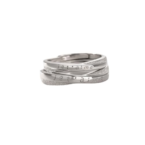 Dsnyu Silber Ring 925, Verlobungsringe für Herren Handgehämmerte, Holprige Textur Silber Schmuck Größe Verstellbar von Dsnyu