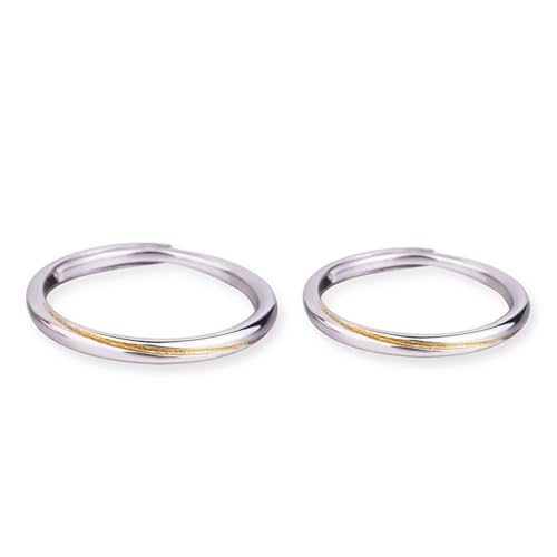 Dsnyu Silber Ring 925 Herren, Eheringe Möbiusband Silber Paar Partner Schmuck für Ihn Größe Verstellbar von Dsnyu
