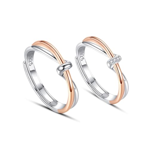 Dsnyu Silber Ring 925 Herren, Engagement Ring Möbiusband Silber Paar Partner Schmuck für Ihn Größe Verstellbar von Dsnyu