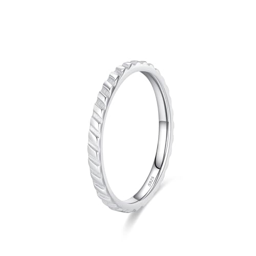 Dsnyu Silber Ringe, Verlobungsring für Frauen 925 Sterling Silber Feiner Twill-Schmuck Größe 54 (17.2) von Dsnyu