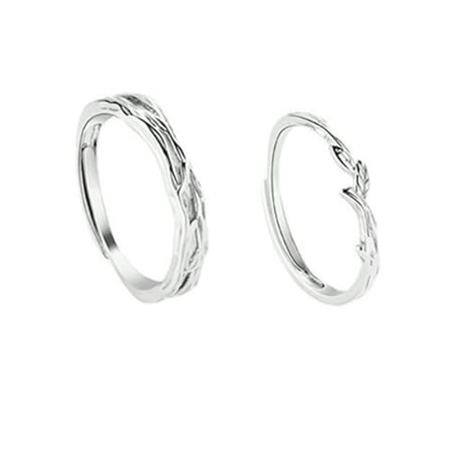 Dsnyu Silber Ringe 925, Hochzeitsringe Herren Filialen Silber Paar Partner Schmuck für Ihn Größe Verstellbar von Dsnyu