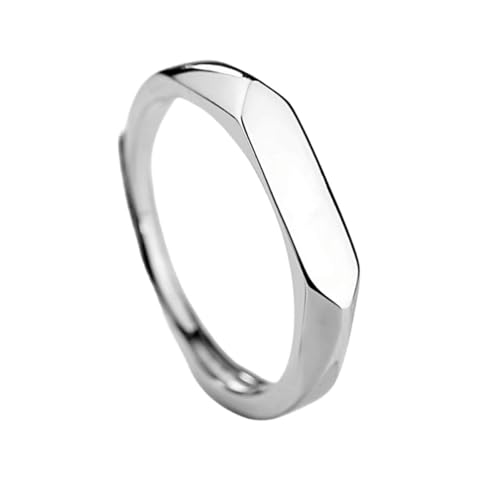 Dsnyu Silber Ringe 925, Verlobungsring Männer Polieren des Einfachen Stils Silber Schmuck Größe Verstellbar von Dsnyu
