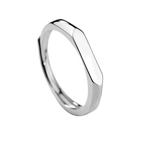 Dsnyu Silber Ringe Frauen, Eheringe Vintage S925 Sterling Silber Polieren des Einfachen Stils Schmuck Größe Verstellbar von Dsnyu