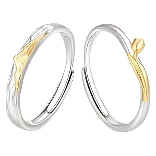 Dsnyu Silber Ringe Herren 925, Verlobungsring Vintage Handgehämmerte, Holprige Textur Silber Schmuck Größe Verstellbar von Dsnyu