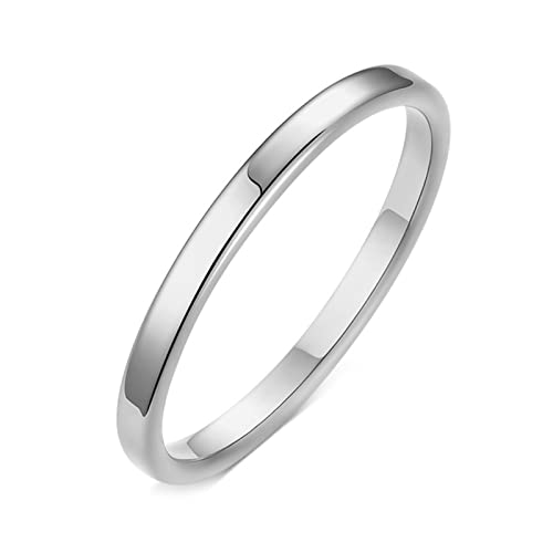 Dsnyu Stapelring Schmuck Ewigkeitsbänder 2MM Edelstahl Eheringe Schlicht Titan Silber 62 (19.7) von Dsnyu