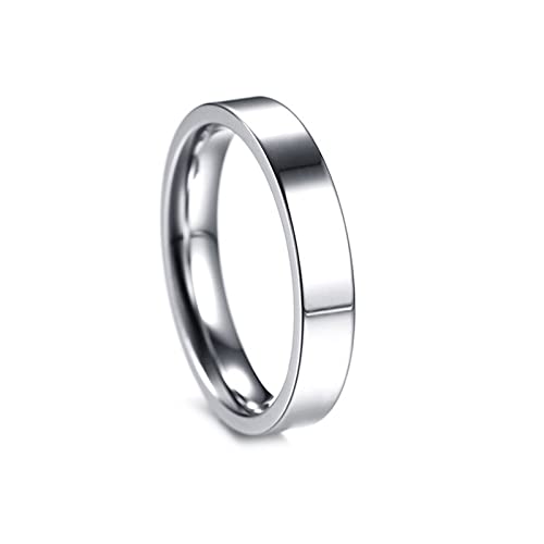 Dsnyu Stapelring Schmuck Ewigkeitsbänder 4MM Edelstahl Eheringe Schlicht Titan Silber 54 (17.2) von Dsnyu