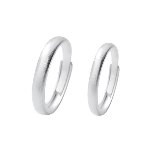 Dsnyu Trauringe Silber, Promise Ring Herren 999 Sterling Silber Einfaches Frosting Schmuck Größe Verstellbar von Dsnyu