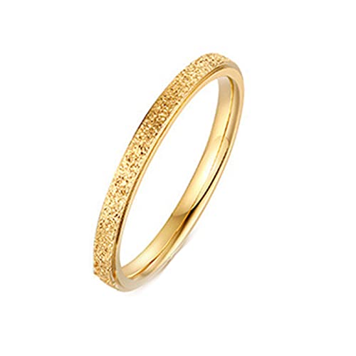 Dsnyu Vergoldet Stapelbare Ringe Titan 2MM Matt Edelstahl Eheringe Comfort Fit für Frauen Männer 52 (16.6) von Dsnyu