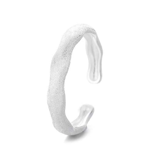 Dsnyu Verlobungsring 925 Silber, Verlobungsring Frauen Welle Silber Schmuck Größe Verstellbar für Hochzeit von Dsnyu