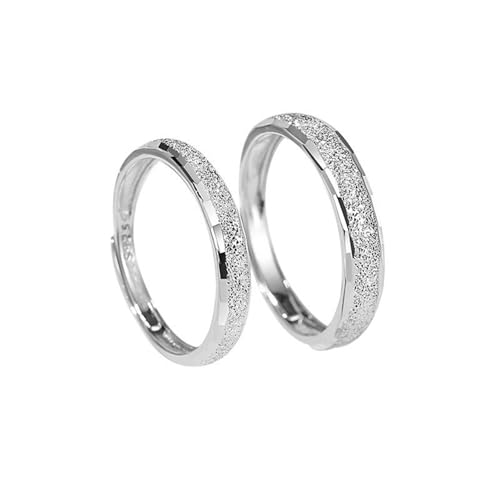 Dsnyu Verlobungsring Paar Silber 925, Hochzeit Ringe Paar Glänzender Stil Silber Schmuck Größe Verstellbar von Dsnyu