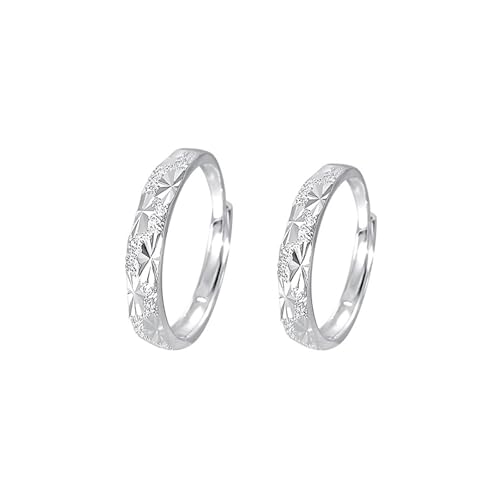 Dsnyu Verlobungsring Verstellbar, Sterling Silber Ring Herren 999 Unregelmäßige Textur Silber Schmuck von Dsnyu