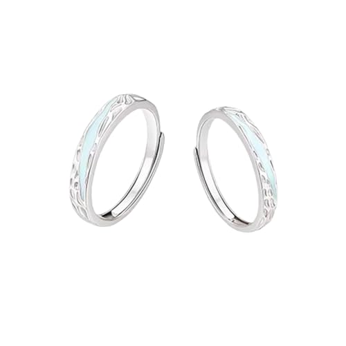 Dsnyu Verlobungsring Verstellbar, Sterling Silber Ring Männer S925 Handgehämmerte, Holprige Textur Silber Schmuck von Dsnyu