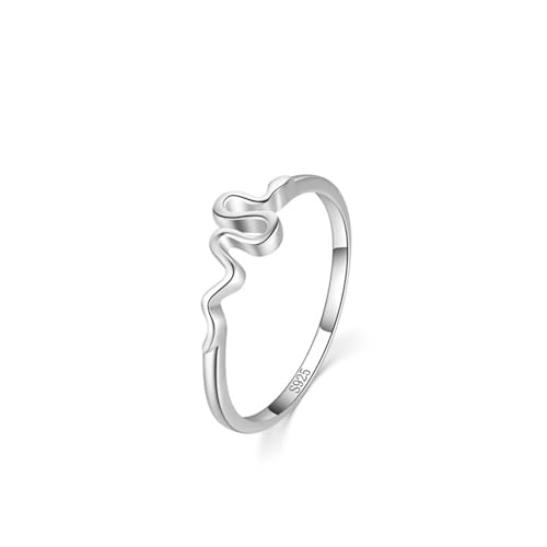 Dsnyu Verlobungsringe Silber, Eheringe Frau 925 Sterling Silber Schlangenlinie Schmuck Größe 57 (18.1) von Dsnyu