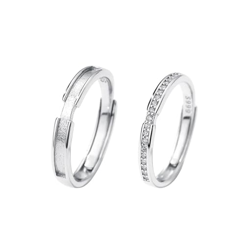 Dsnyu Verlobungsringe Silber, Verlobungsring Herren 999 Sterling Silber Eleganter Stil Schmuck Größe Verstellbar von Dsnyu