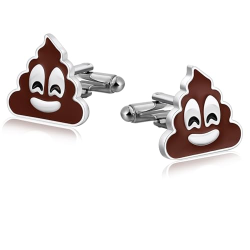 Edelstahl Manschettenknöpfe, Cufflinks Men Set Braun Niedliches Cartoon-Muster Hemd Anzug Herren Schmuck mit Geschenkbox von Dsnyu