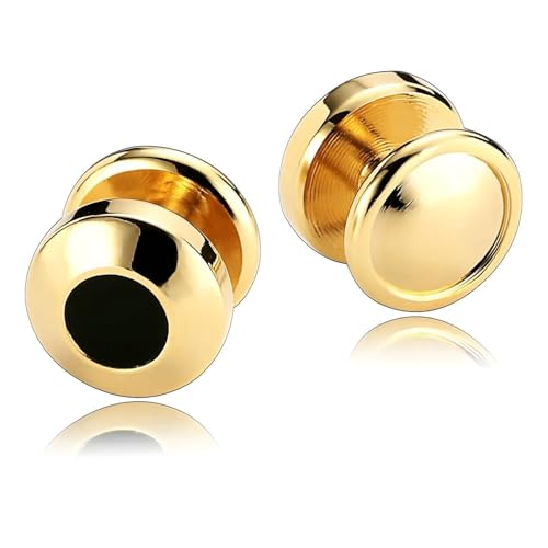 Edelstahl Manschettenknöpfe, Cufflinks Shirt Goldschwarz Kreisförmig Zirkonia Hemd Anzug Herren Damen Schmuck für Geburtstag Hochzeit von Dsnyu