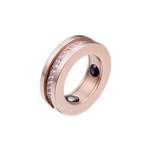 Edelstahl Ring, Engagement Ring Rose Gold Rund 7mm Größe 52 (16.6) Damen Schmuck Jahrestag Geschenk von Dsnyu