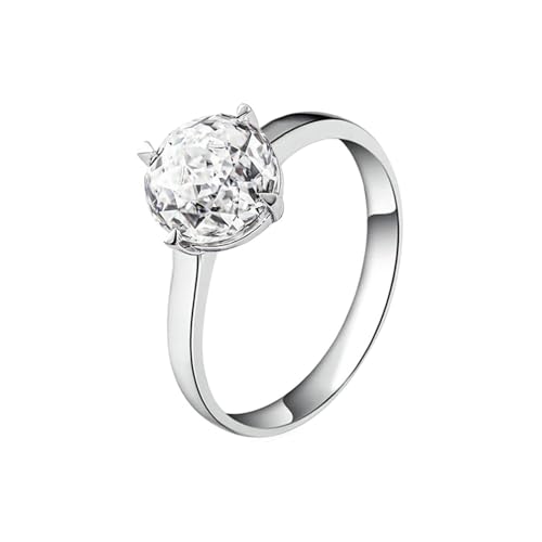 Ehering Damen, Trauringe Moissanit Runden Weißgold Echter Schmuck Platin Zum Valentinstag Größe 56 (17.8) von Dsnyu