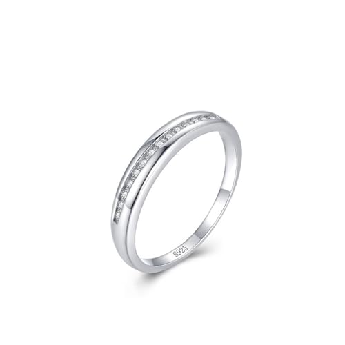 Ehering Damen 925, Hochzeitsringe Geometrisches Mikropflaster Zirkonia Runde Form Silber Schmuck Größe 52 (16.6) von Dsnyu