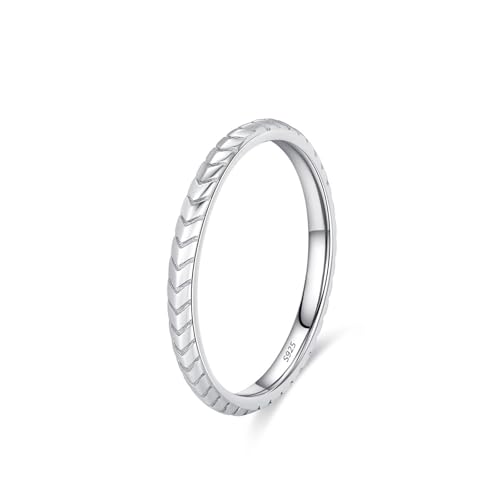 Ehering Damen 925, Hochzeitsringe Pfeiltextur Silber Schmuck Geschenk für Geburtstag Größe 60 (19.1) von Dsnyu