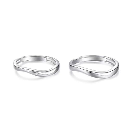 Eheringe 925 Silber, Verlobungsring Damen Zirkonia Sonderform Silber Schmuck Größe Verstellbar von Dsnyu