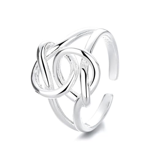Eheringe 925 Sterling Silber, Verlobungsring Damen Unregelmäßige Geometrie Einstellbar Silber Schmuck von Dsnyu
