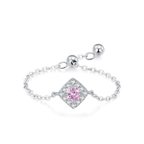 Eheringe 925 Sterling Silber, Verlobungsringe Damen Zucker, Zucker Zirkonia Runde Form Silber Schmuck Größe Verstellbar von Dsnyu