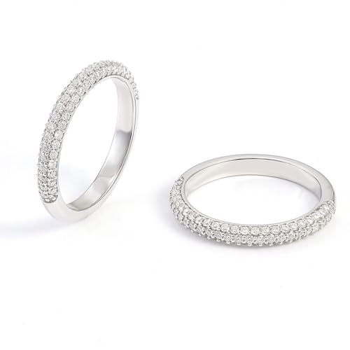 Eheringe Damen, Eternity Ring Moissanit Luxus Weißgold Hochzeitsringe Platin Größe 52 (16.6) von Dsnyu