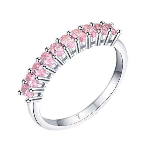 Eheringe Gold 585, Ringe Frauen 14K Weißgold Hergestellter Morganit Runde Form Elegant Damen Schmuck Größe 60 (19.1) von Dsnyu